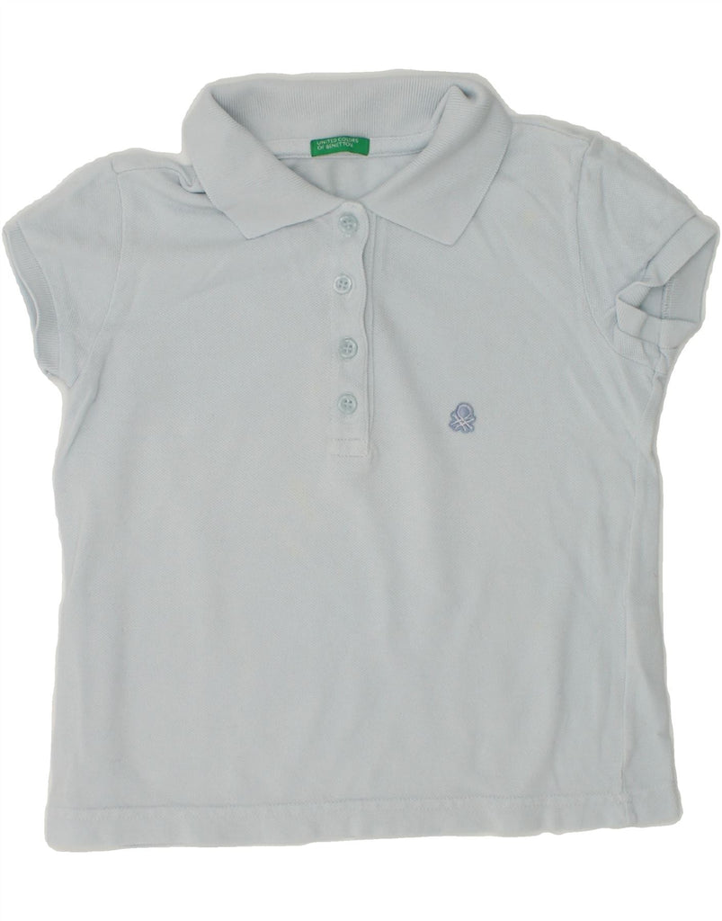 BENETTON Girls Polo Shirt 4-5 Years XS Blue | Vintage Benetton | Thrift | Second-Hand Benetton | Used Clothing | Messina Hembry 