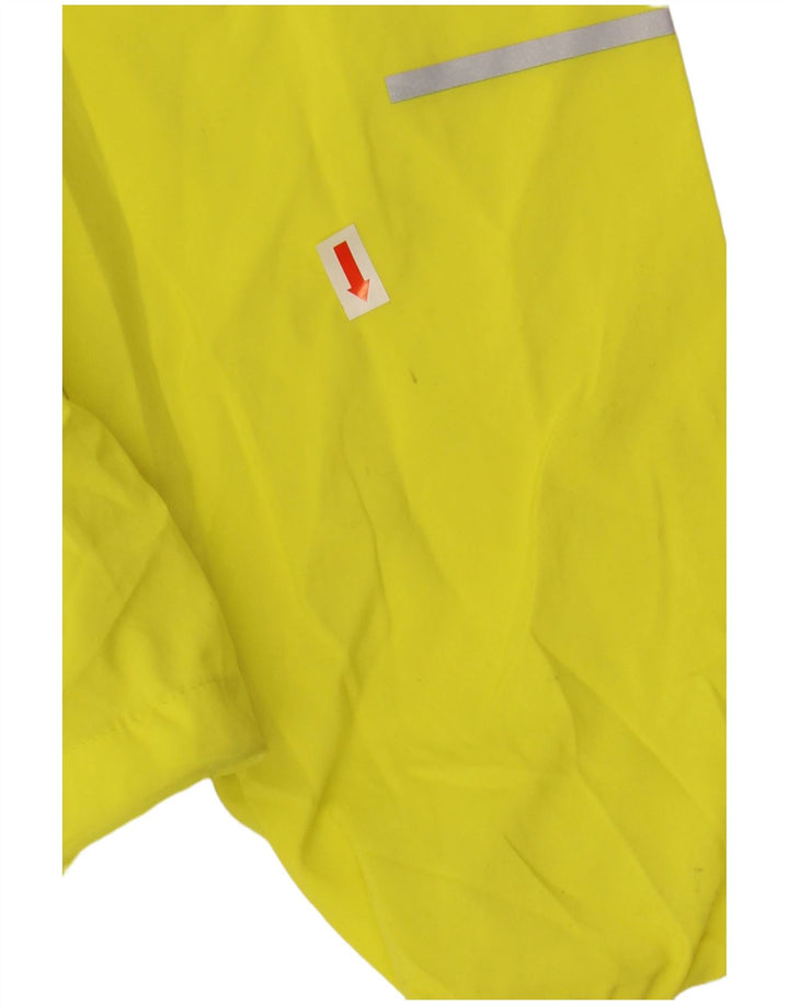 New Balance Mens Hooded Rain Jacket UK 38 Medium Yellow Polyester