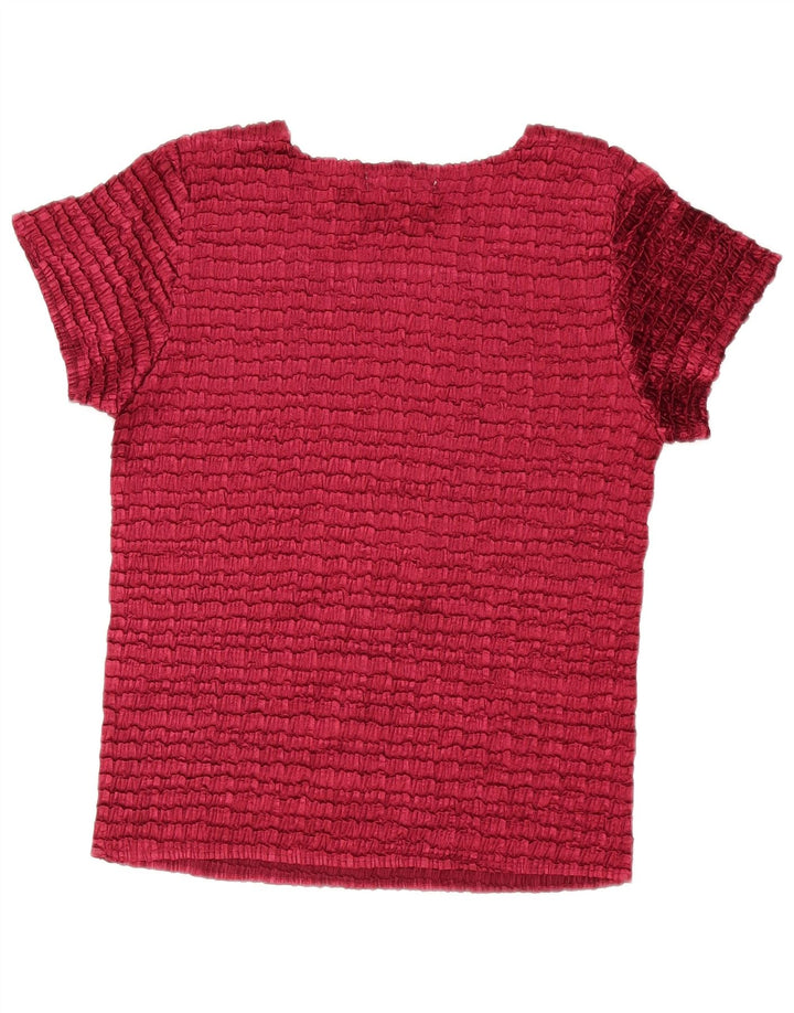 Vintage Womens Blouse Top One Size Burgundy Polyester