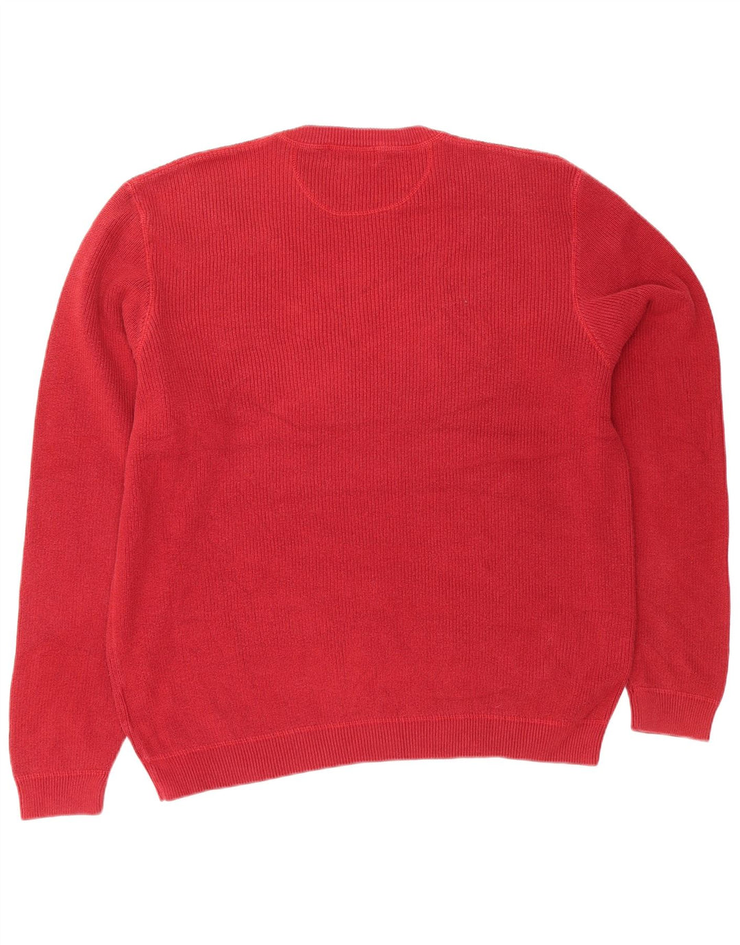 EDDIE BAUER Mens Tall Crew Neck Jumper Sweater Large Red Cotton