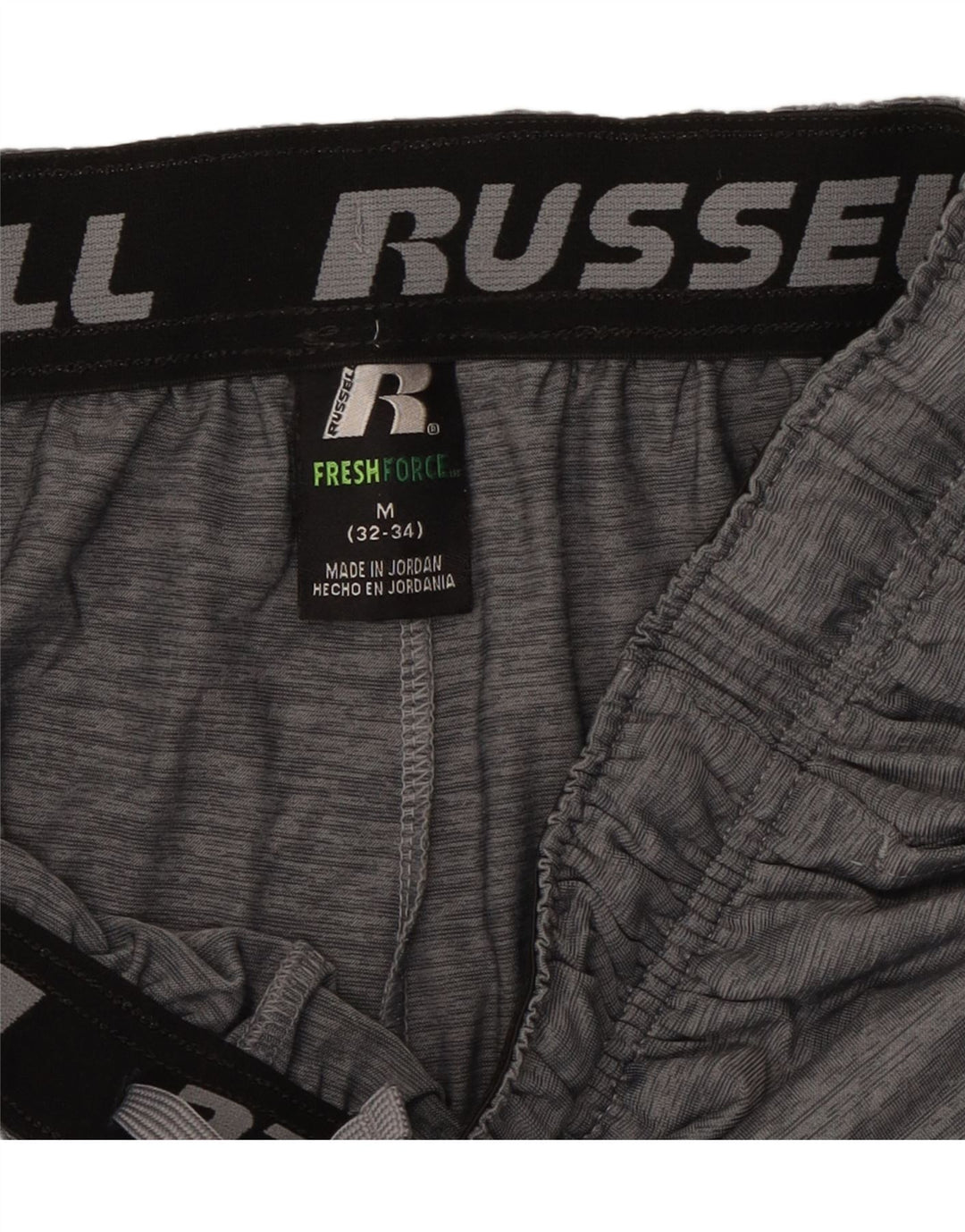 RUSSELL ATHLETIC Mens Dri-Power Sport Shorts Medium  Grey Flecked Vintage Russell Athletic and Second-Hand Russell Athletic from Messina Hembry 