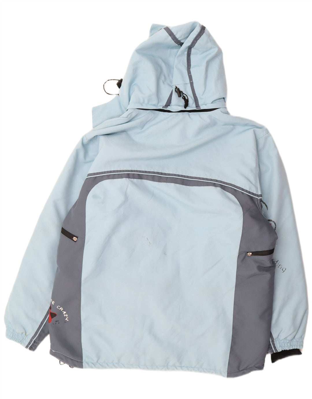 Brugi Mens Hooded Ski Jacket IT 50 Large Blue Colourblock Polyester