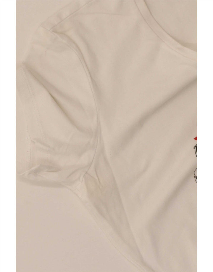 Guess Womens Graphic T-Shirt Top UK 12 Medium White