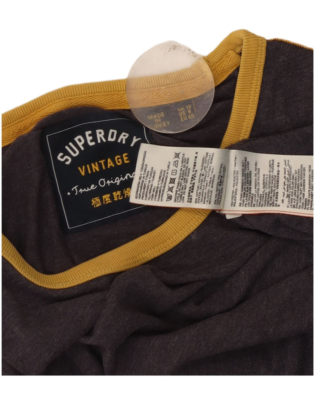 SUPERDRY Womens Graphic T-Shirt Top UK 12 Medium  Purple Cotton