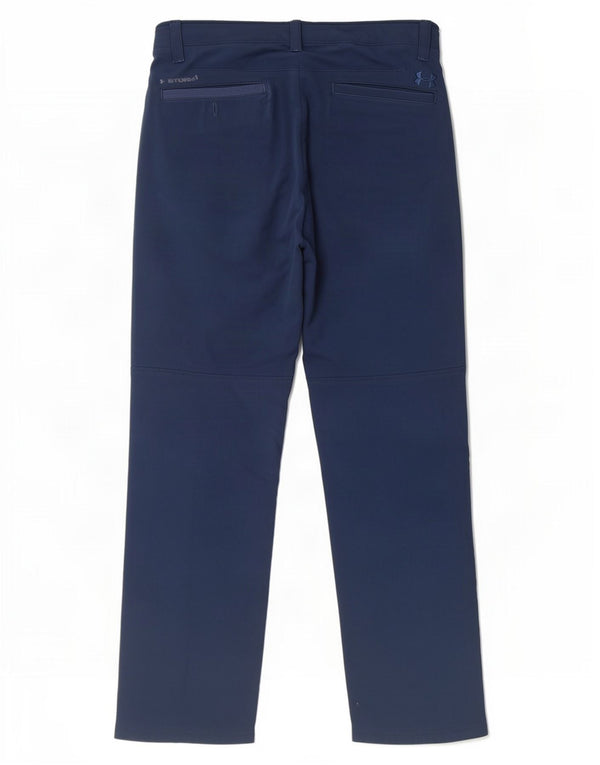 Under Armour Mens Cold Gear Straight Chino Trousers W34 L32 Blue Polyester