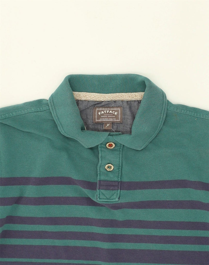 FAT FACE Mens Polo Shirt Small Green Striped Cotton | Vintage Fat Face | Thrift | Second-Hand Fat Face | Used Clothing | Messina Hembry 