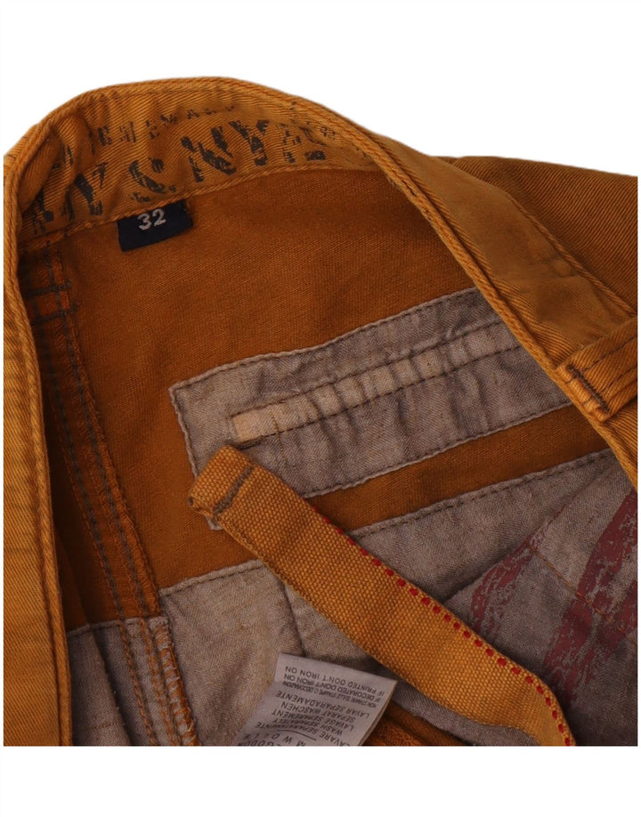 Murphy & Nye Mens Straight Cargo Trousers W32 L31 Brown Cotton