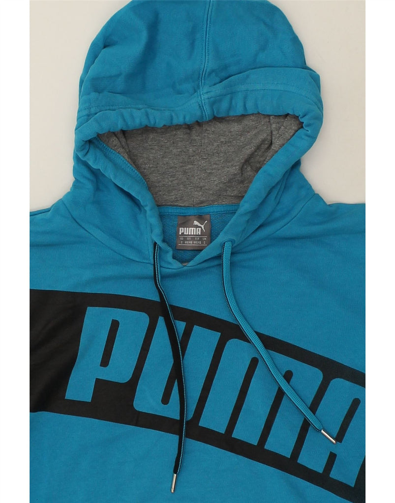 PUMA Mens Graphic Sweatshirt Jumper Small Blue Cotton | Vintage Puma | Thrift | Second-Hand Puma | Used Clothing | Messina Hembry 