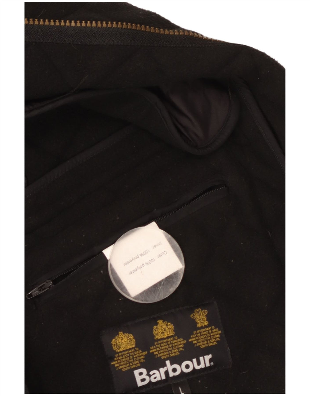 Barbour Mens Quilted Jacket UK 40 Large Black Polyester