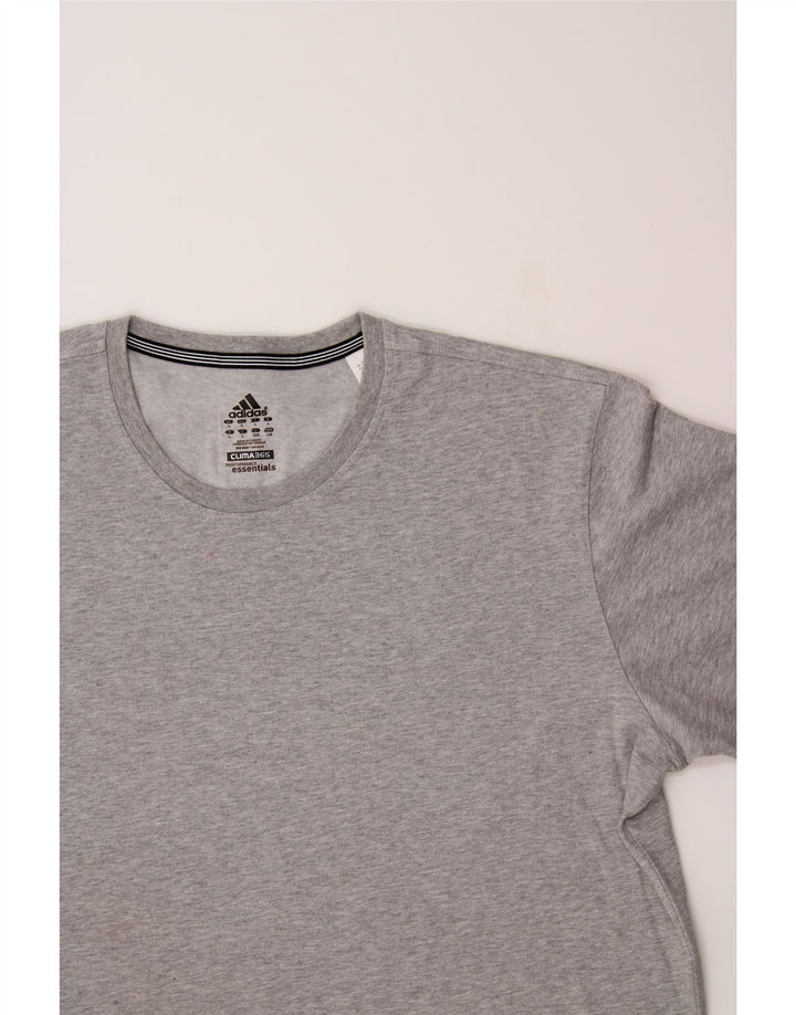 ADIDAS Mens Clima 365 T-Shirt Top Large Grey Cotton Vintage Adidas and Second-Hand Adidas from Messina Hembry 