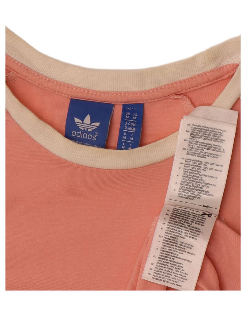 ADIDAS Womens Graphic T-Shirt Top UK 14 Medium Pink Cotton Vintage Adidas and Second-Hand Adidas from Messina Hembry 