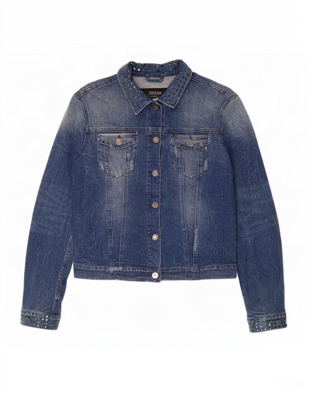 Replay Womens Denim Jacket UK 18 XL Blue Cotton