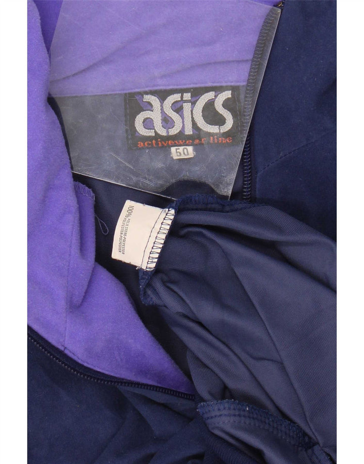 Asics Mens Graphic Tracksuit Top Jacket IT 50 Medium Blue Colourblock