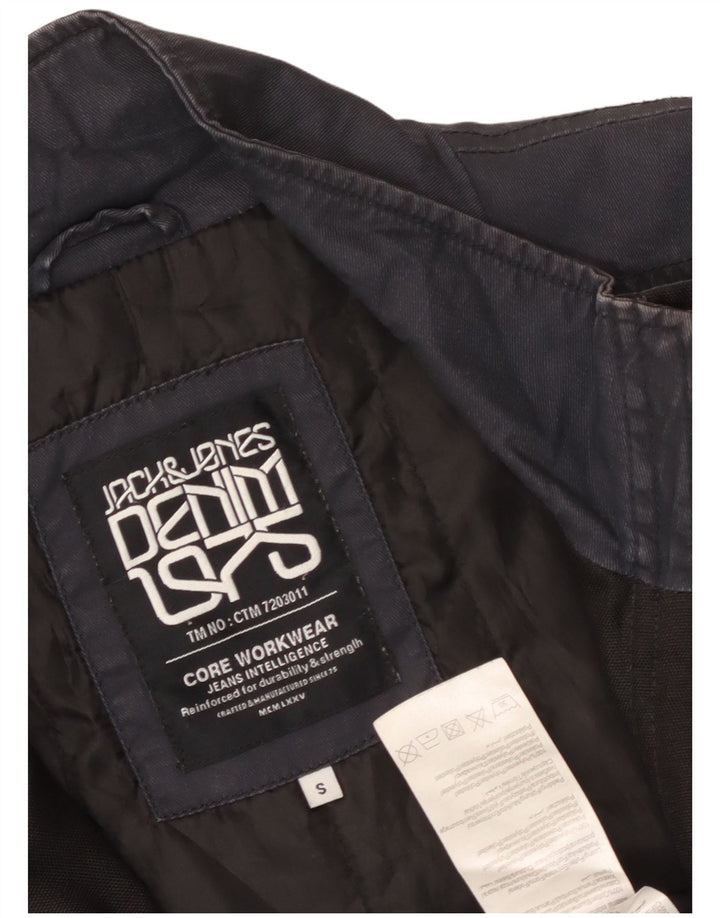 JACK & JONES Mens Utility Jacket UK 36 Small Navy Blue Cotton