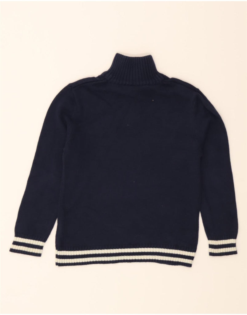 IZOD Boys Zip Neck Jumper Sweater 7-8 Years Medium Navy Blue Cotton Vintage Izod and Second-Hand Izod from Messina Hembry 