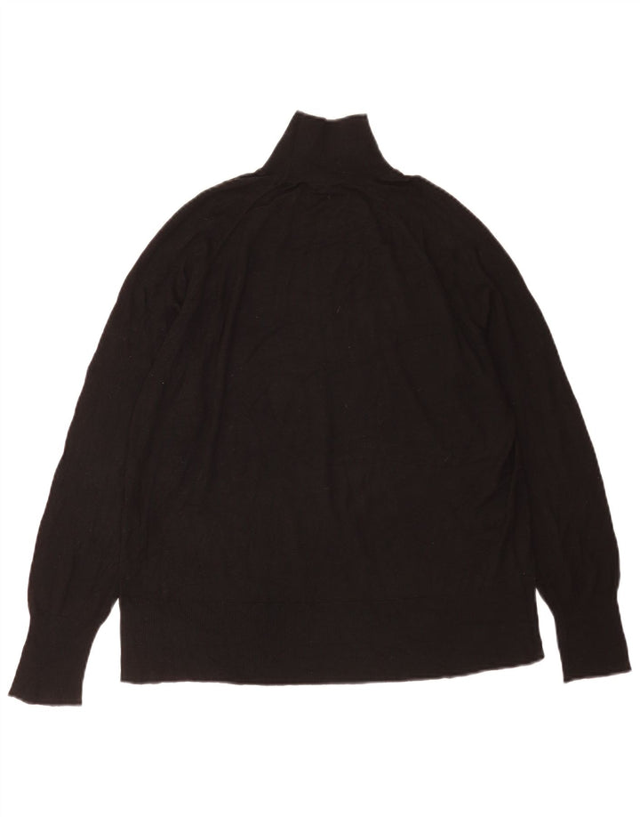 Zara Womens Oversized Turtle Neck Jumper Sweater UK 10 Small Black