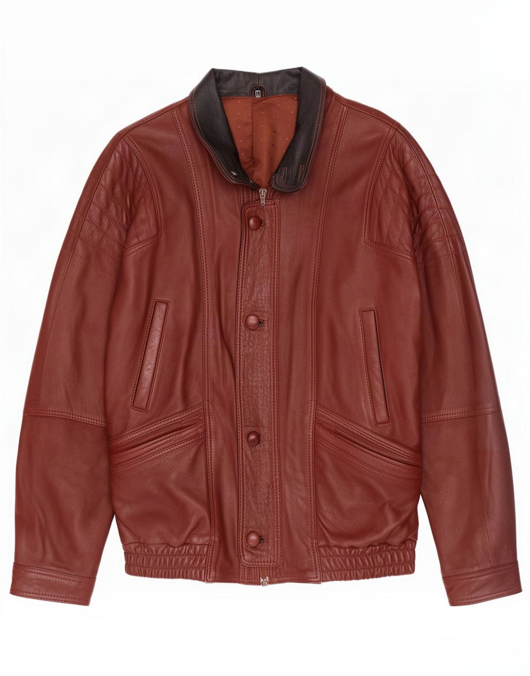 Vintage Mens Bomber Leather Jacket UK 40 Large Brown