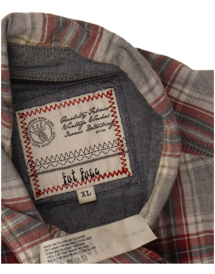 Fat Face Mens Flannel Shirt XL Grey Check Cotton