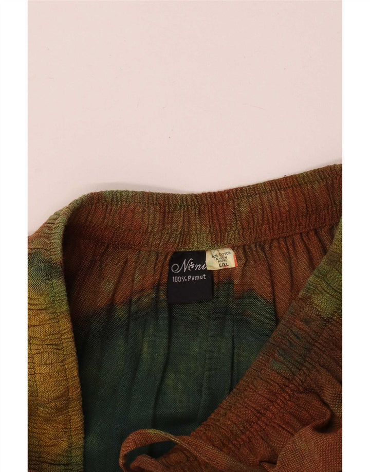 Vintage Womens Harem Trousers Large W34 L27 Multicoloured Tie Dye Cotton