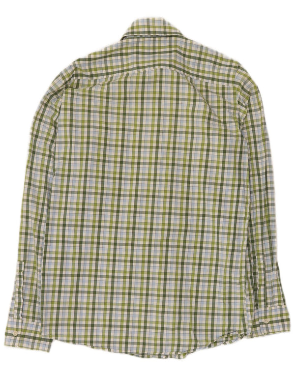 HUGO BOSS Mens Shirt Small Green Check Cotton