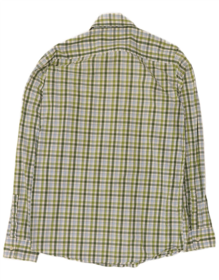 HUGO BOSS Mens Shirt Small Green Check Cotton