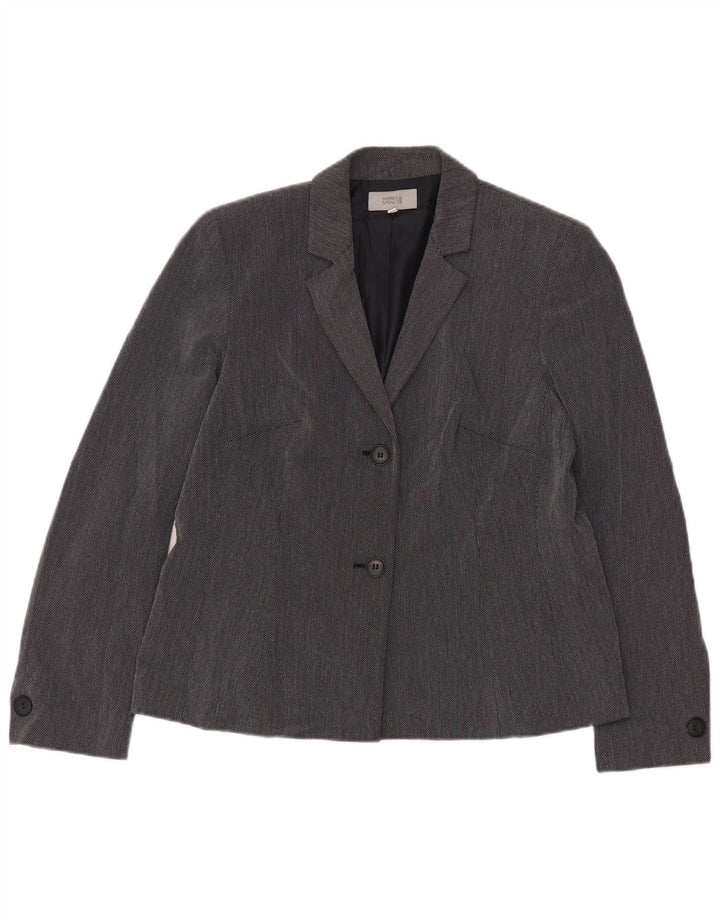 Marks & Spencer Womens Standard Blazer Jacket UK 16 Large Navy Blue
