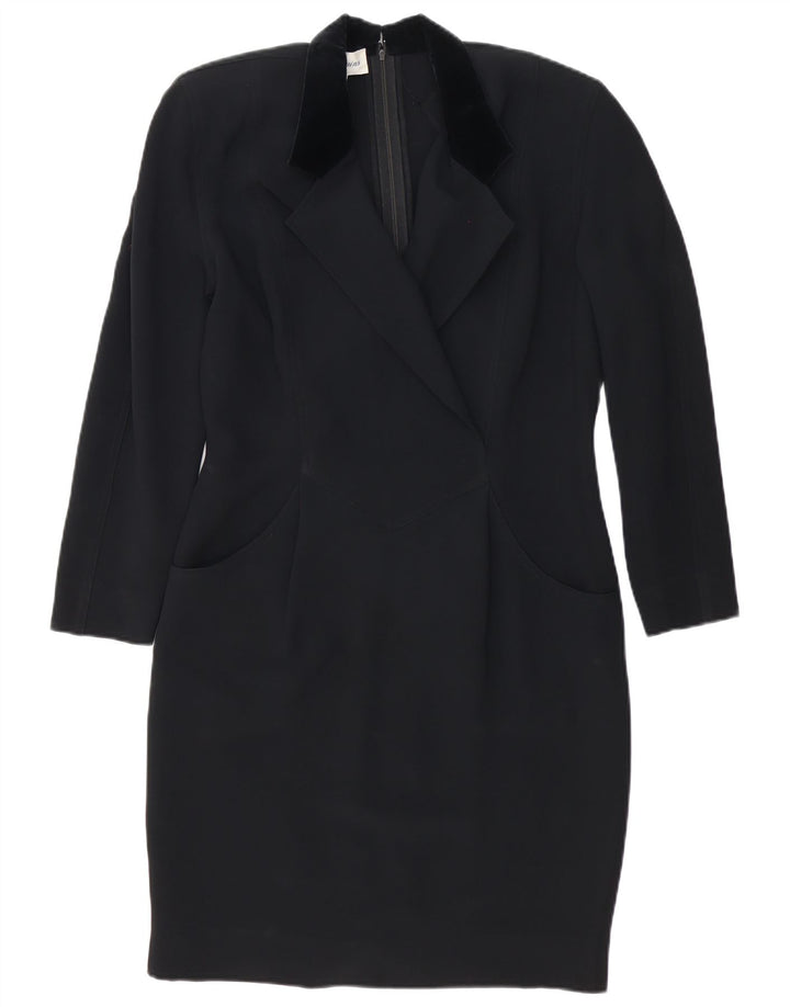 Les Copains Womens Long Sleeve Sheath Dress IT 44 Medium Black