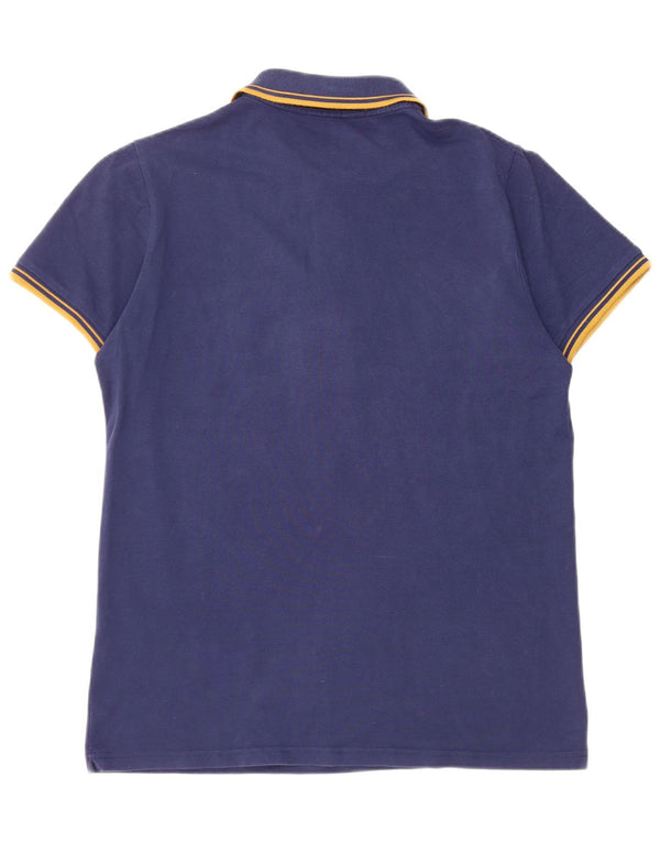 Kappa Mens Polo Shirt Large Navy Blue Striped Cotton