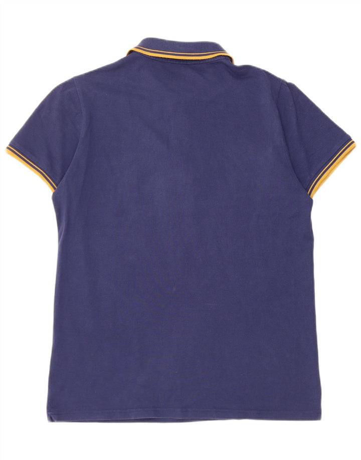 Kappa Mens Polo Shirt Large Navy Blue Striped Cotton