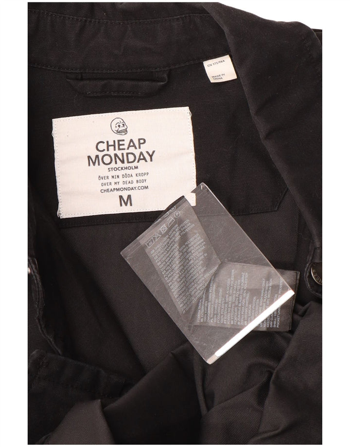 Cheap Monday Mens Graphic Bomber Jacket UK 38 Medium Black Cotton