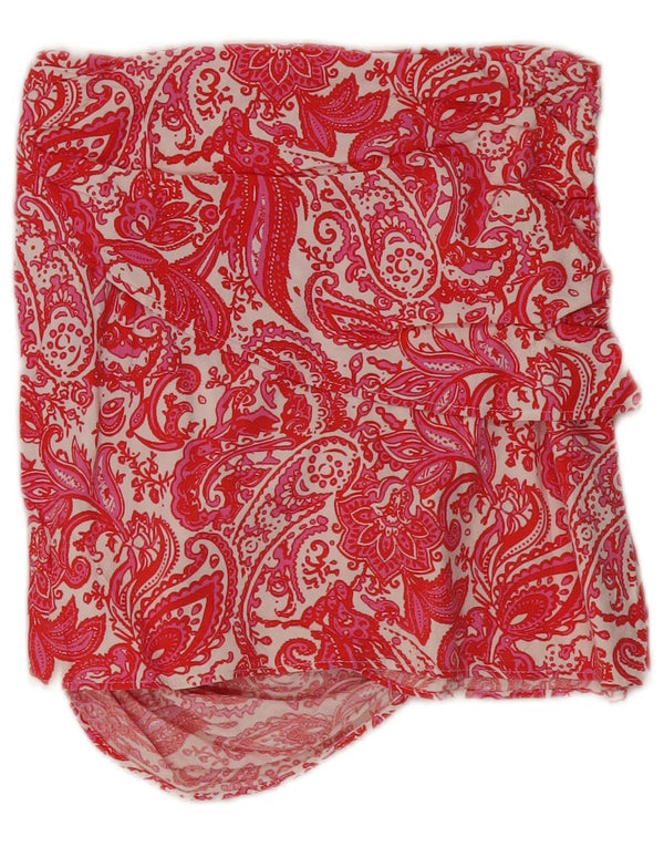 Zara Womens Mini Skirt Medium W28 Red Paisley