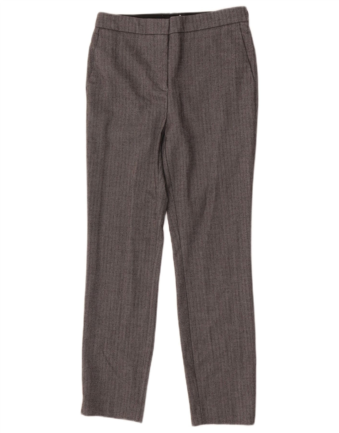 Zara Womens Slim Suit Trousers Small W26 L26 Grey Herringbone