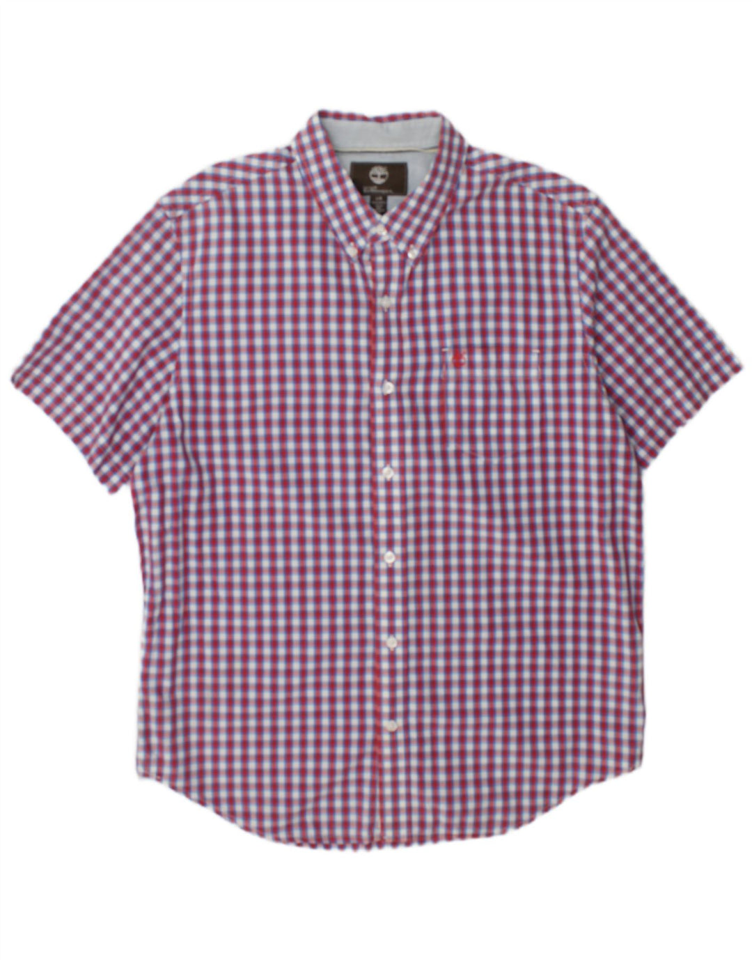 Timberland Mens Earthkeepers Short Sleeve Regular Fit Shirt Large Red Check