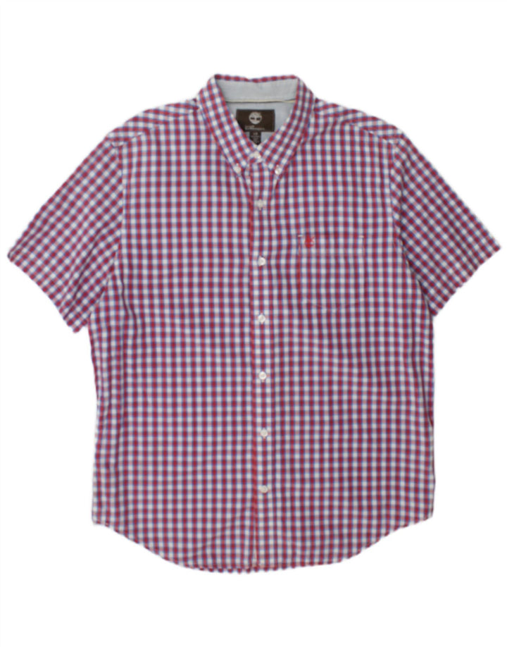 Timberland Mens Earthkeepers Short Sleeve Regular Fit Shirt Large Red Check