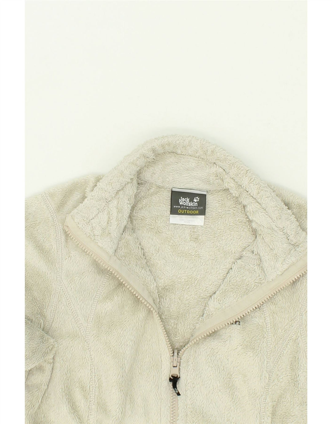 JACK WOLFSKIN Womens Fleece Jacket UK 8 Small Beige Polyester Vintage Jack Wolfskin and Second-Hand Jack Wolfskin from Messina Hembry 