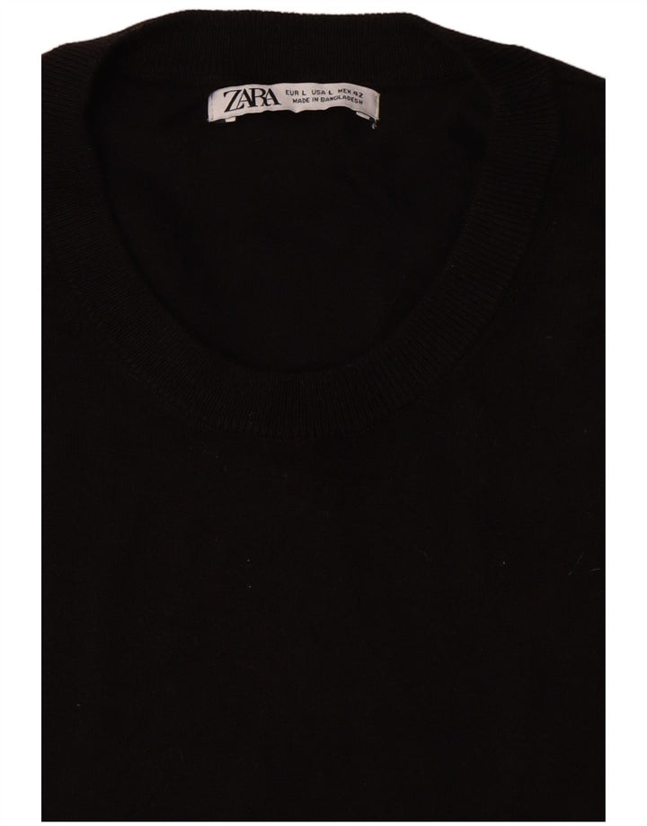 Zara Mens T-Shirt Top Large Black