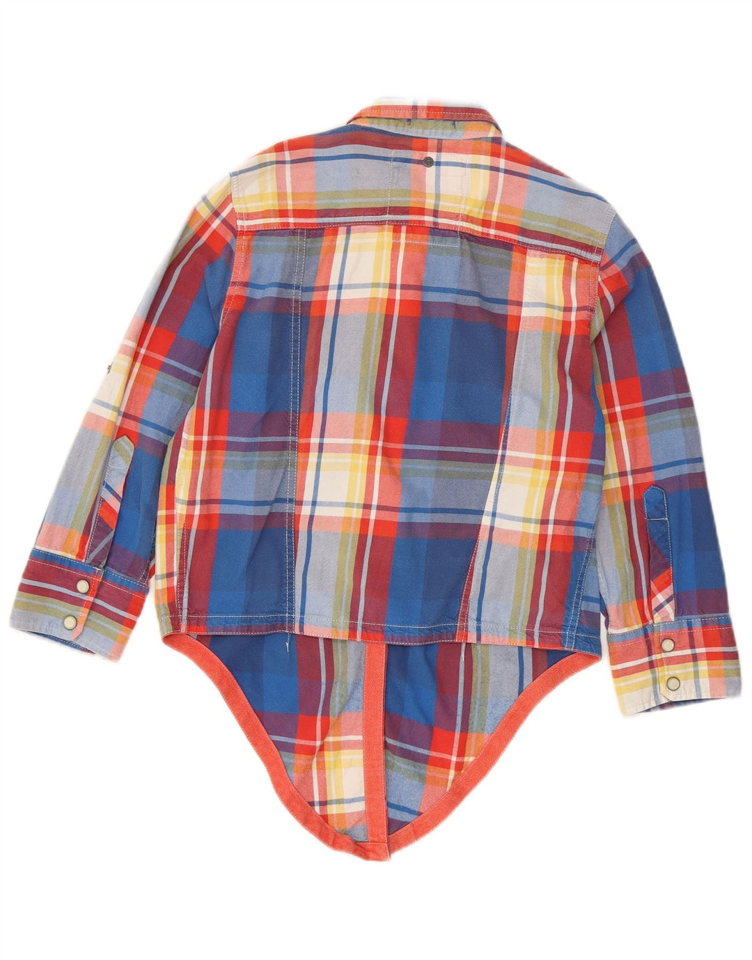 Superdry Womens Pullover Flannel Shirt UK 12 Medium Blue Check Cotton