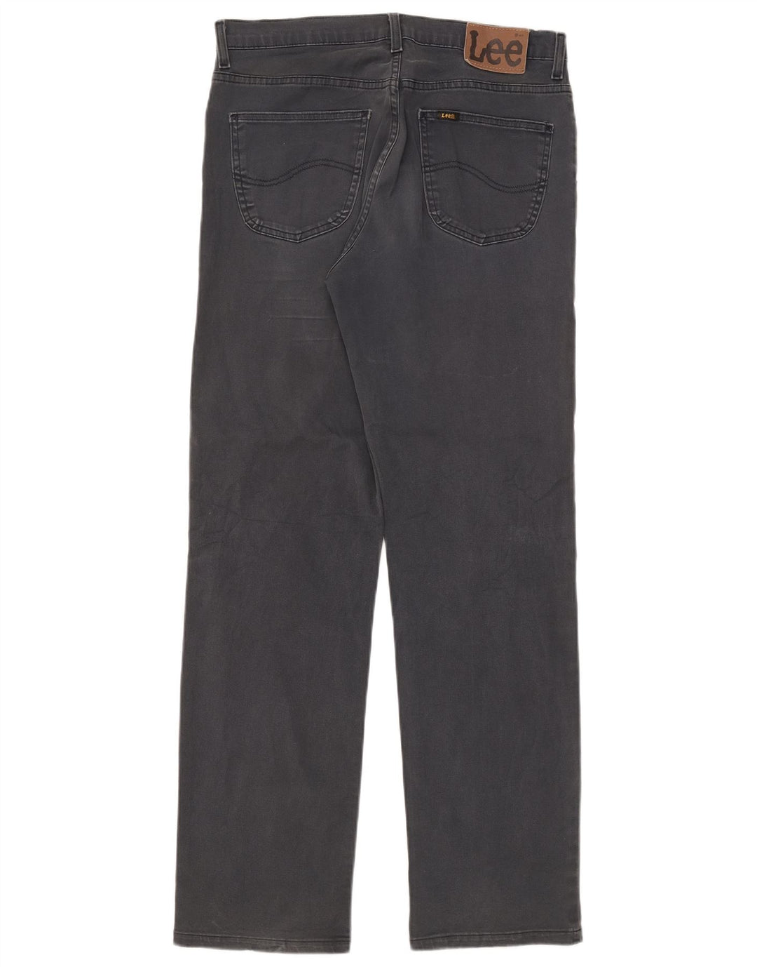 Lee Mens Straight Jeans W33 L34 Grey Cotton