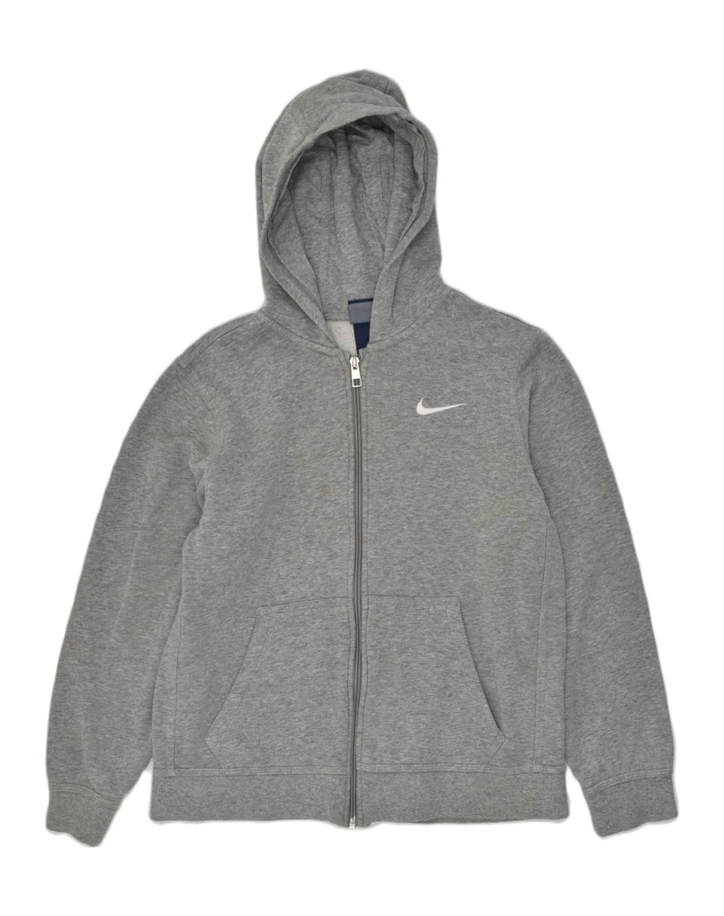 NIKE Boys Zip Hoodie Sweater 12-13 Years Large Grey Cotton | Vintage Nike | Thrift | Second-Hand Nike | Used Clothing | Messina Hembry 