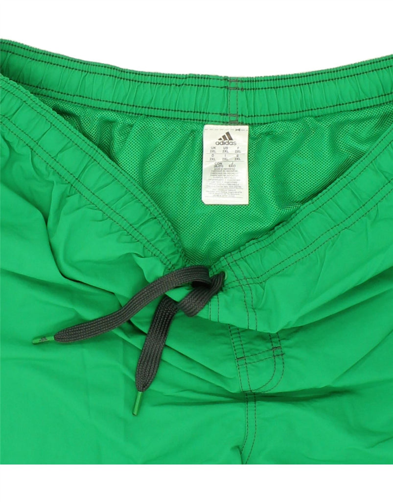 ADIDAS Mens Sport Shorts 2XL Green Polyamide | Vintage Adidas | Thrift | Second-Hand Adidas | Used Clothing | Messina Hembry 