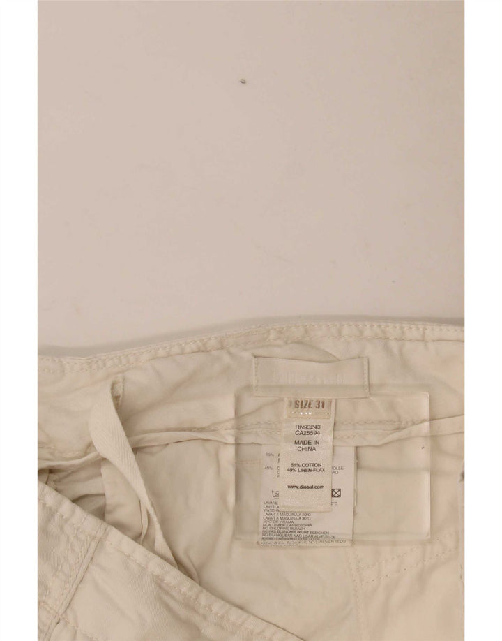 Diesel Womens Cargo Shorts W31 Medium White Cotton