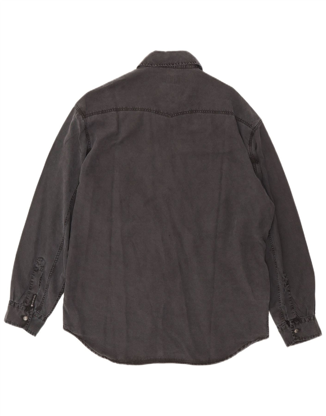 Trussardi Jeans Mens Denim Shirt Medium Grey Tencel