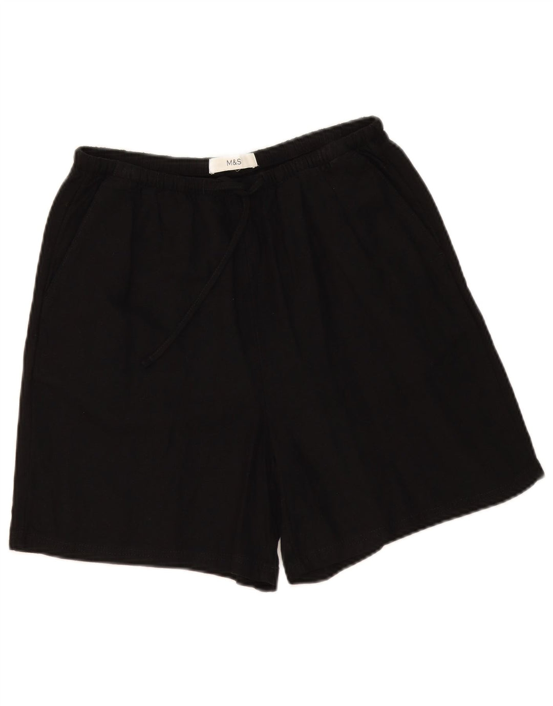 Marks & Spencer Womens Chino Shorts UK 10 Small W30 Black Linen