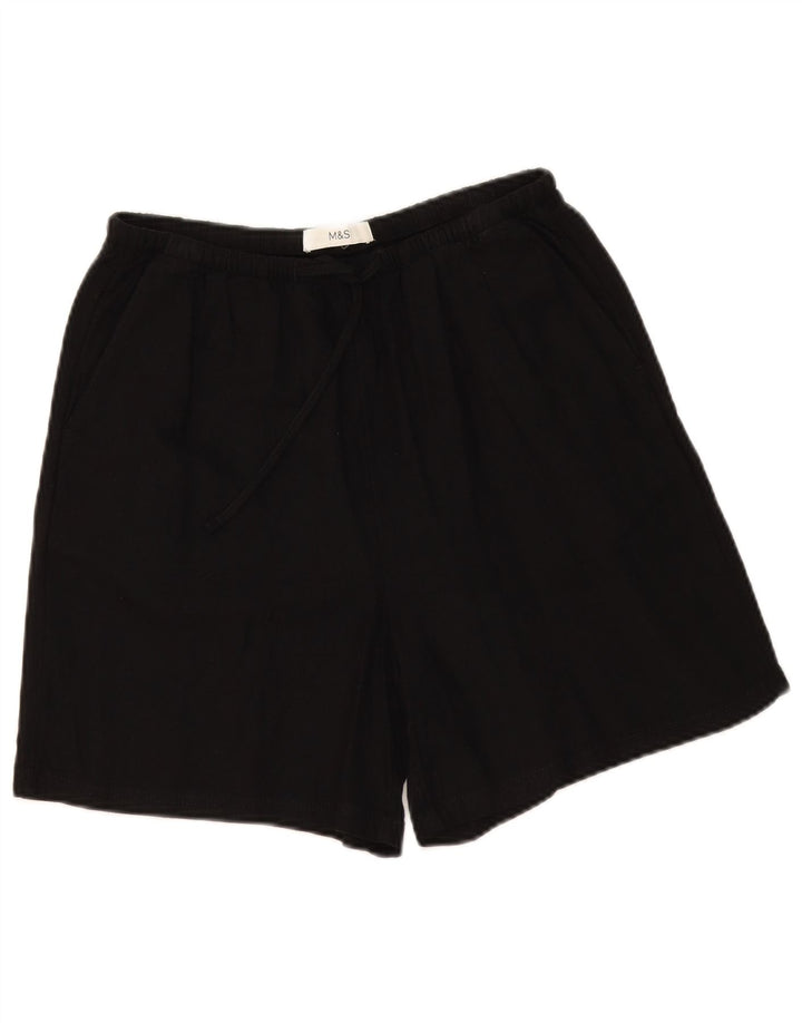 Marks & Spencer Womens Chino Shorts UK 10 Small W30 Black Linen