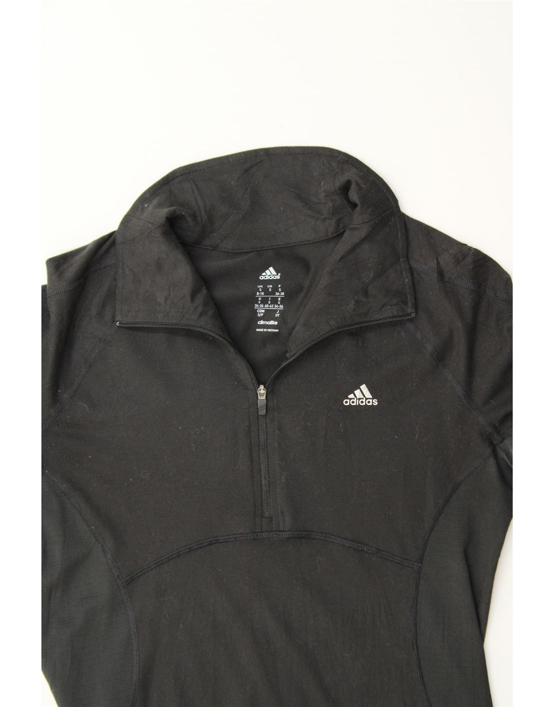 ADIDAS Womens Climalite Pullover Tracksuit Top UK 8/10 Small Black Vintage Adidas and Second-Hand Adidas from Messina Hembry 