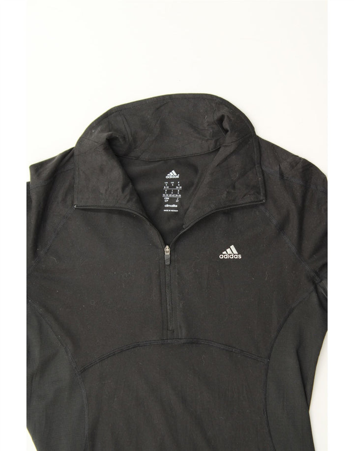 ADIDAS Womens Climalite Pullover Tracksuit Top UK 8/10 Small Black Vintage Adidas and Second-Hand Adidas from Messina Hembry 