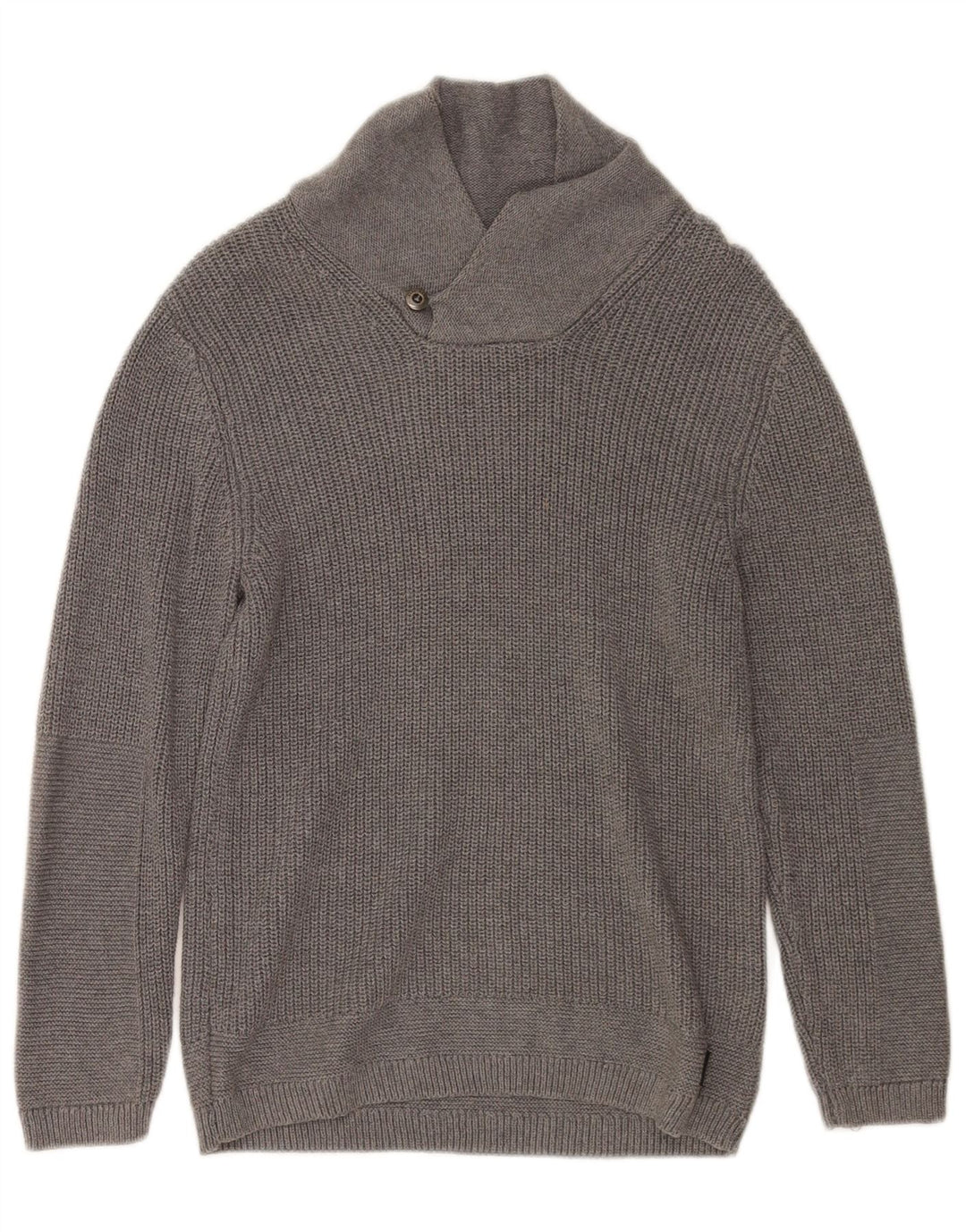 Zara Boys Shawl Neck Jumper Sweater 9-10 Years Grey Cotton