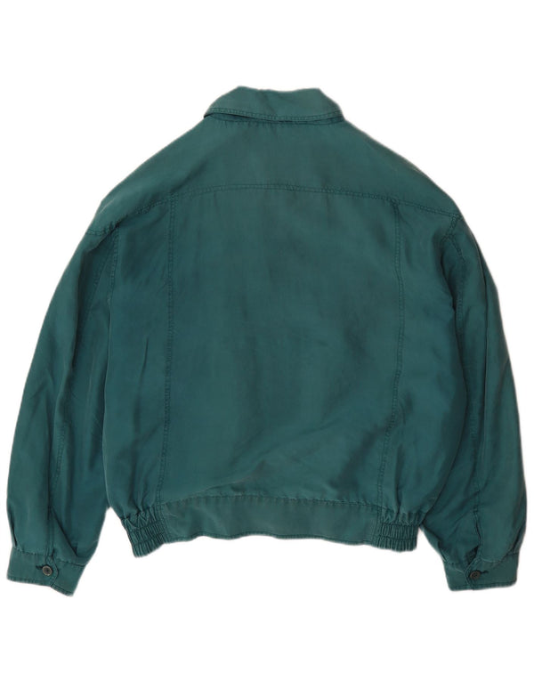 Raybest Mens Bomber Jacket UK 40 Large Blue Silk