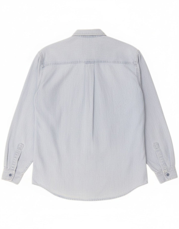 Quarry Mens Denim Shirt Medium Blue Cotton