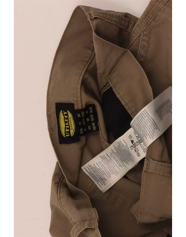 Diadora Mens Cargo Shorts XL W38 Beige Cotton